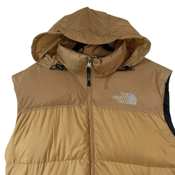 The North Face Nuptse Tan Puffer Jacket Insulated Hooded Man Size XL